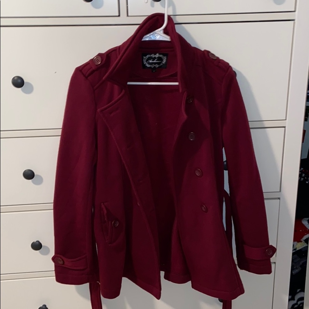 Maroon peacoat